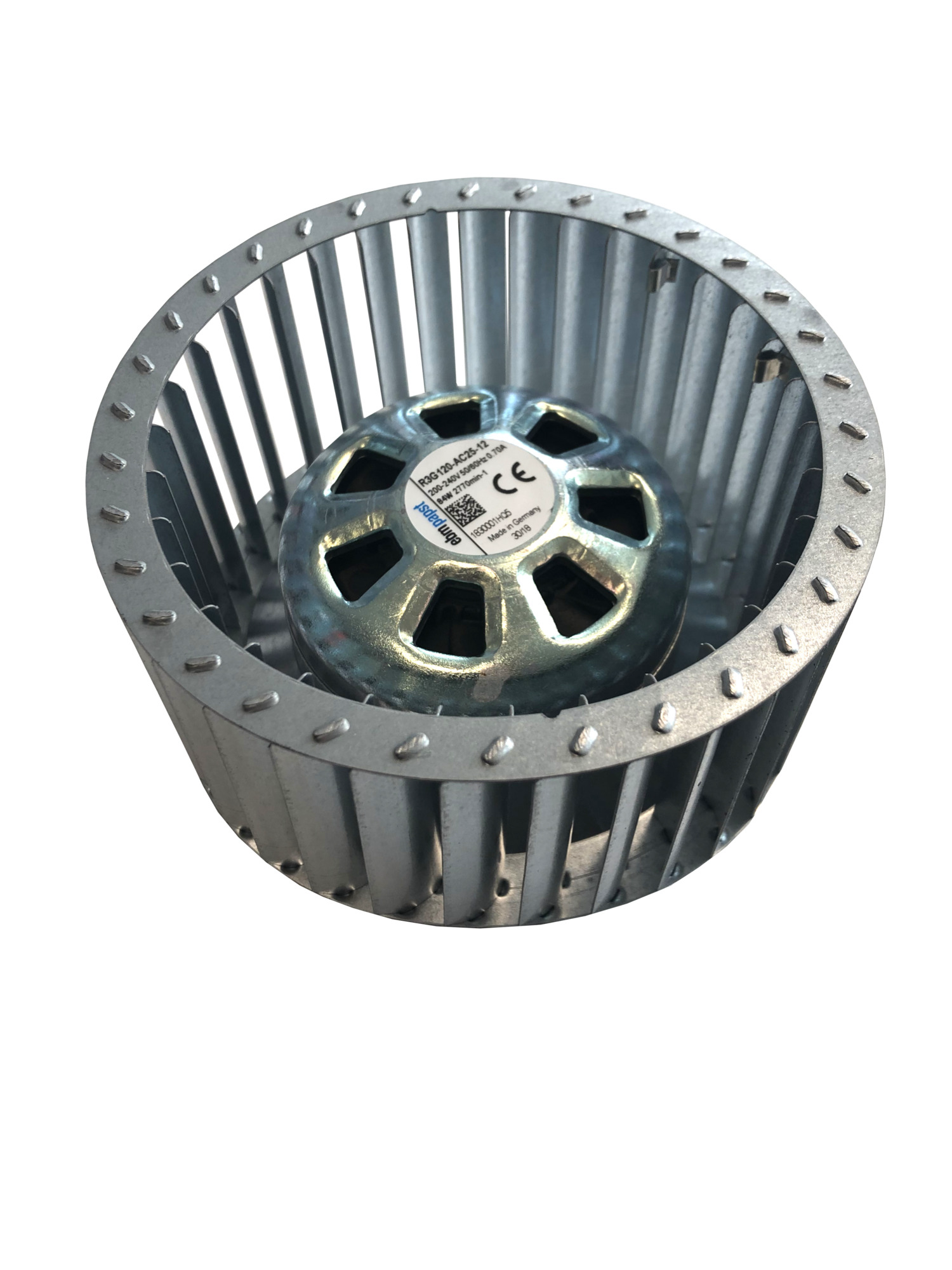 The fan a wholesaler called discontinued, photographed with its nameplate